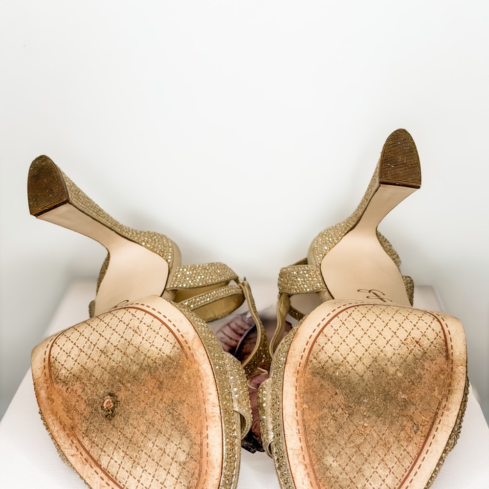Jessica Simpson Champagne Rhinestone Heels - Picture 5 of 6